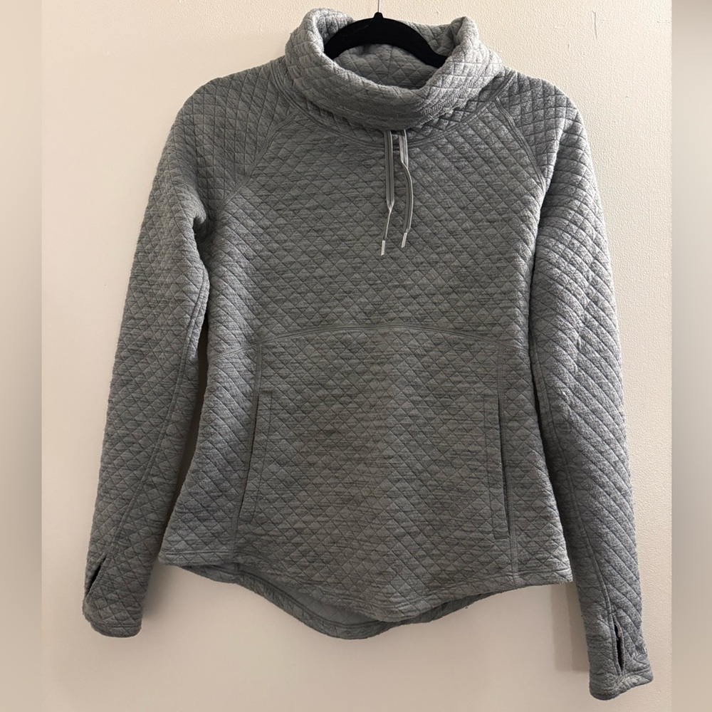 Marmot Gray Quilted Women's Cowl Neck Pullover Sweater Small S